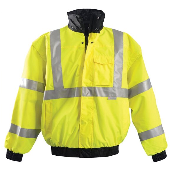 OccuNomix LUX-TJBJ Type R Class 3 Premium 4-In-1 Bomber Jacket - Yellow/Lime - Picture 4 of 14